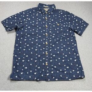 Duluth Trading Button Shirt Mens Large Duluth Untucked Paper Airplane Slim Fit